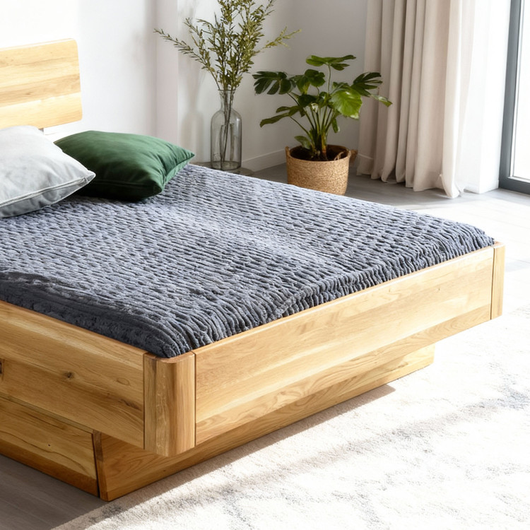 Lekerekített tömörfa franciaágy Stockholm 160x200 cm