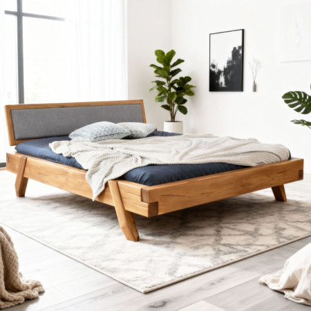 Luxus tölgyfa gerendás Spider franciaágy 160x200