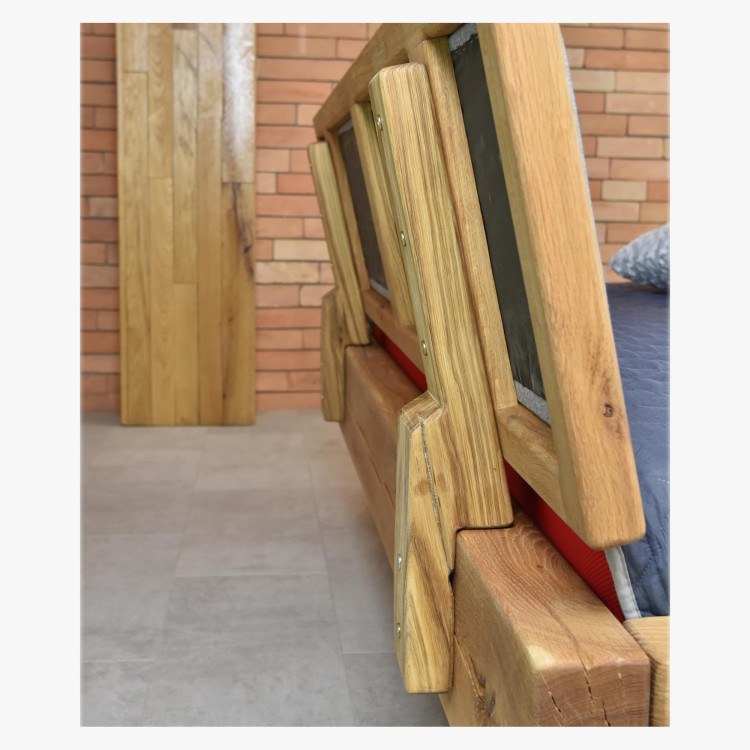 Luxus tölgyfa gerendás Spider franciaágy 160x200