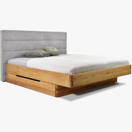 Tölgyfa ágy szövet fejtámlával Dominika 160x200 cm