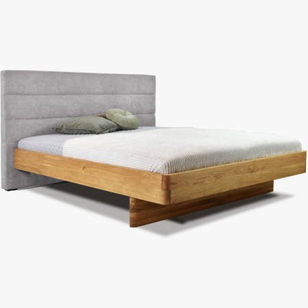 Tölgyfa ágy szövet fejtámlával Dominika 160x200 cm