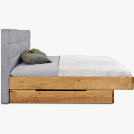 Tölgyfa ágy szövet fejtámlával Dominika 160x200 cm