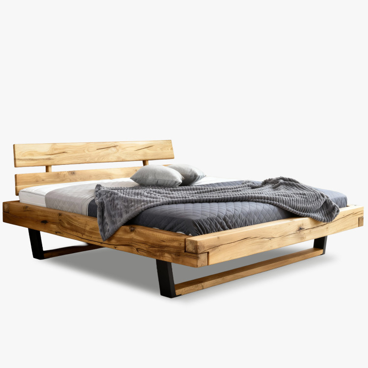 Modern tömör tölgy lábas ágy, Laura 200 x 200 cm