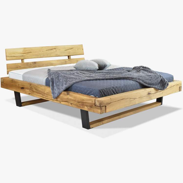 Modern tömör tölgy lábas ágy, Laura 200 x 200 cm