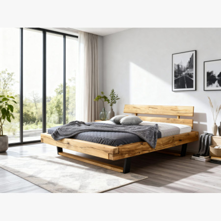 Modern tömör tölgy lábas ágy, Laura 200 x 200 cm