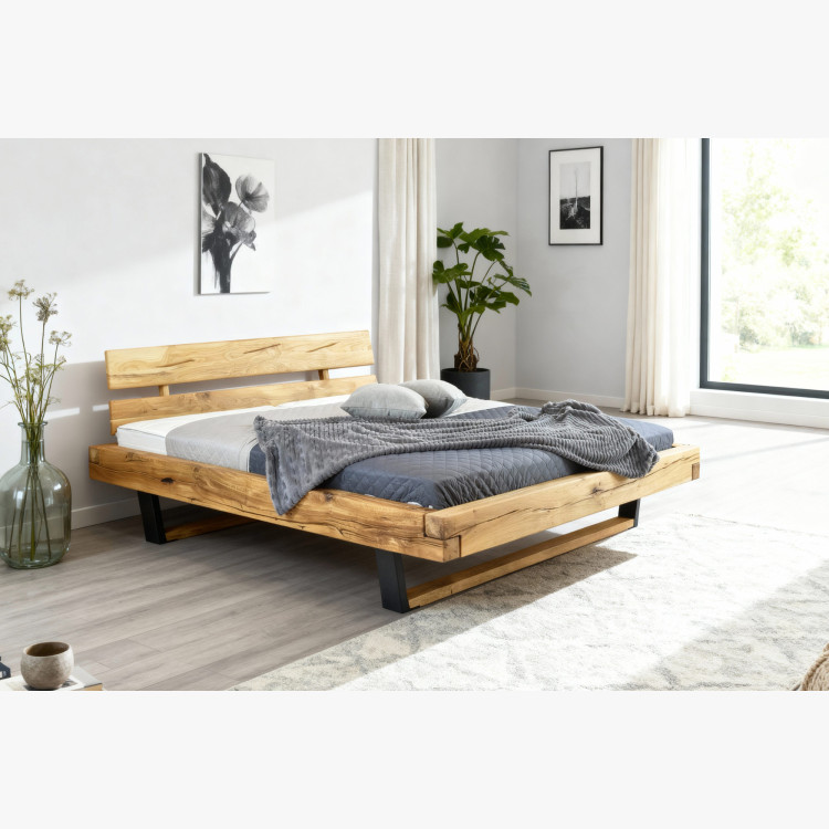 Modern tömör tölgy lábas ágy, Laura 200 x 200 cm