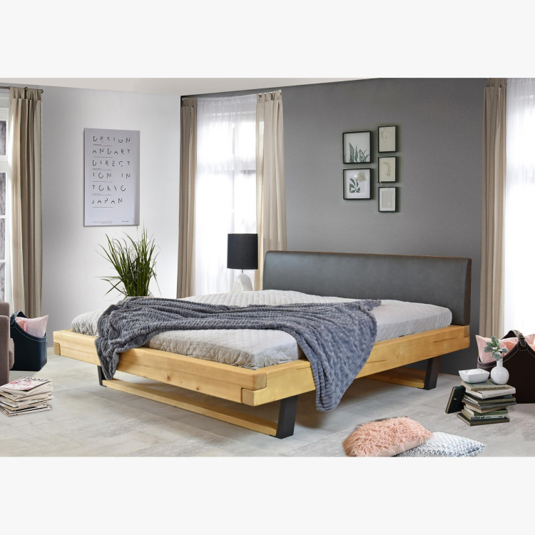 Tömörfa ágy lábakon, Laura lucfenyő 180 x 200 cm