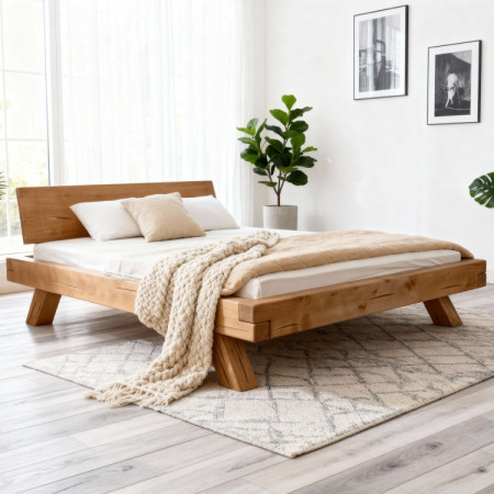 Fa ágy gerendákból Miky 180 x 200 cm - Tömör lucfenyő ágy