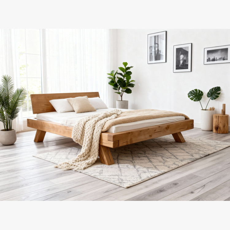 Fa ágy gerendákból Miky 180 x 200 cm - Tömör lucfenyő ágy