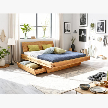 Tölgy ágy gerendából natúr Matus 160 x 200 cm tömör tölgy