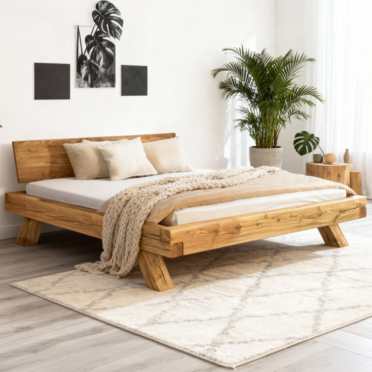 Tölgyfa ágy 180 x 200 Miky – masszív és természetes