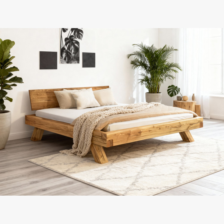 Tölgyfa ágy 180 x 200 Miky – masszív és természetes