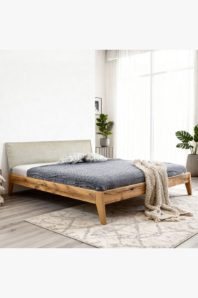 Masivní dvoulůžková postel z dubového masivu 180x200 cm, přírodní barva