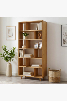 Tölgy polcos állvány tölgy natural színben lábakkal