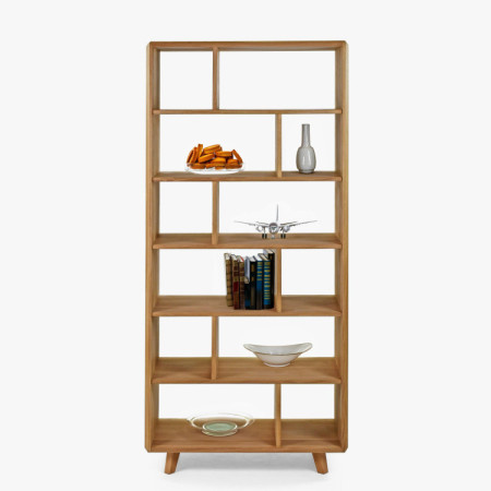Tölgy polcos állvány tölgy natural színben lábakkal