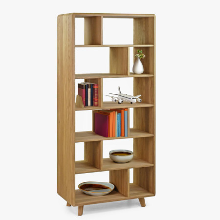 Tölgy polcos állvány tölgy natural színben lábakkal