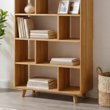 Tölgy polcos állvány tölgy natural színben lábakkal