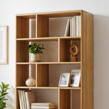 Tölgy polcos állvány tölgy natural színben lábakkal