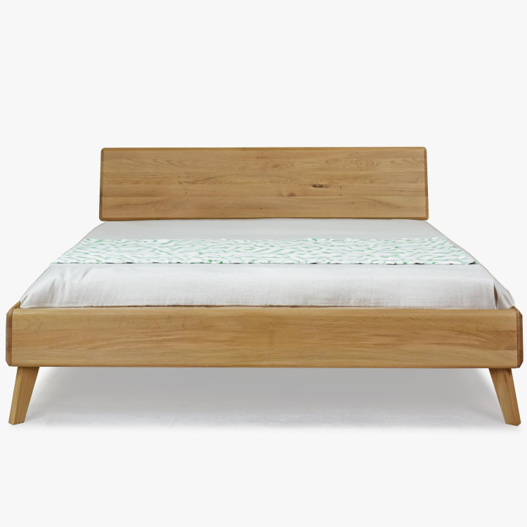 Tömör tölgy franciaágy tölgy natúr 180x200 masszív ágykeret