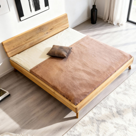 Tömör tölgy franciaágy tölgy natúr 180x200 masszív ágykeret