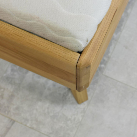 Tömör tölgy franciaágy tölgy natúr 180x200 masszív ágykeret