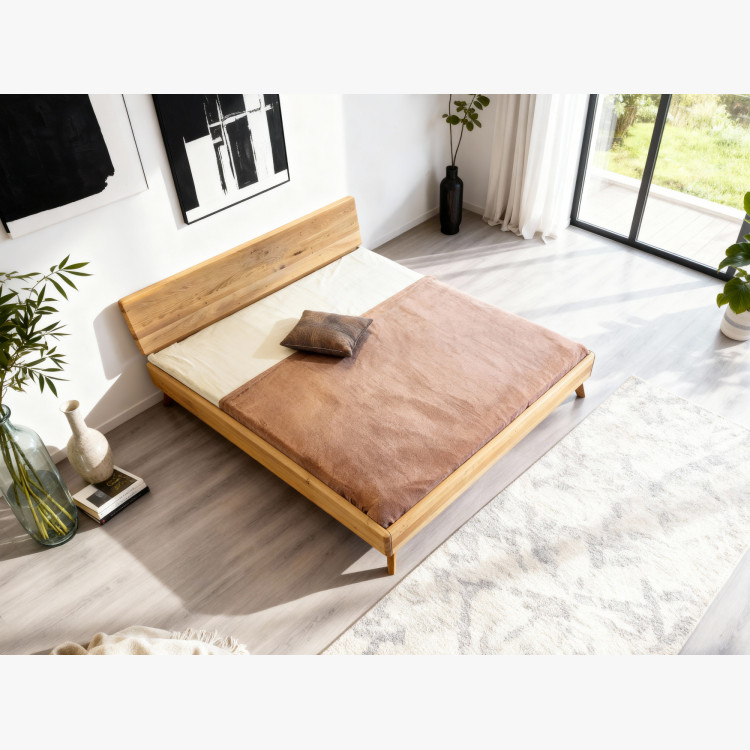 Tömör tölgy franciaágy tölgy natúr 180x200 masszív ágykeret