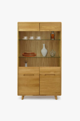 Kétajtós tölgyfa vitrin üveggel, Bratislava 2