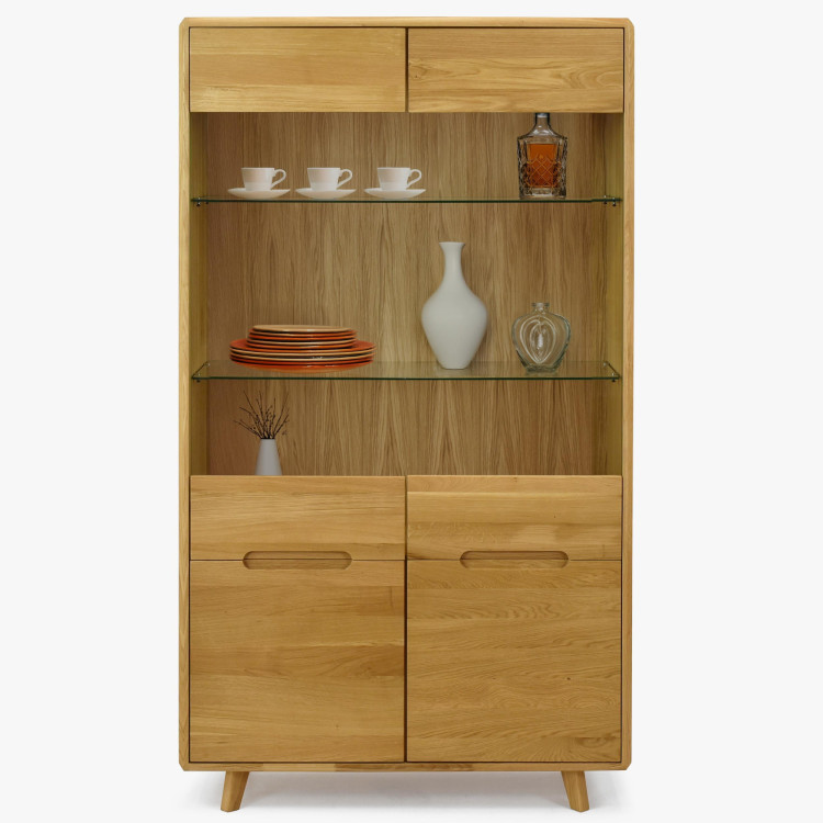 Kétajtós tölgyfa vitrin üveggel, Bratislava