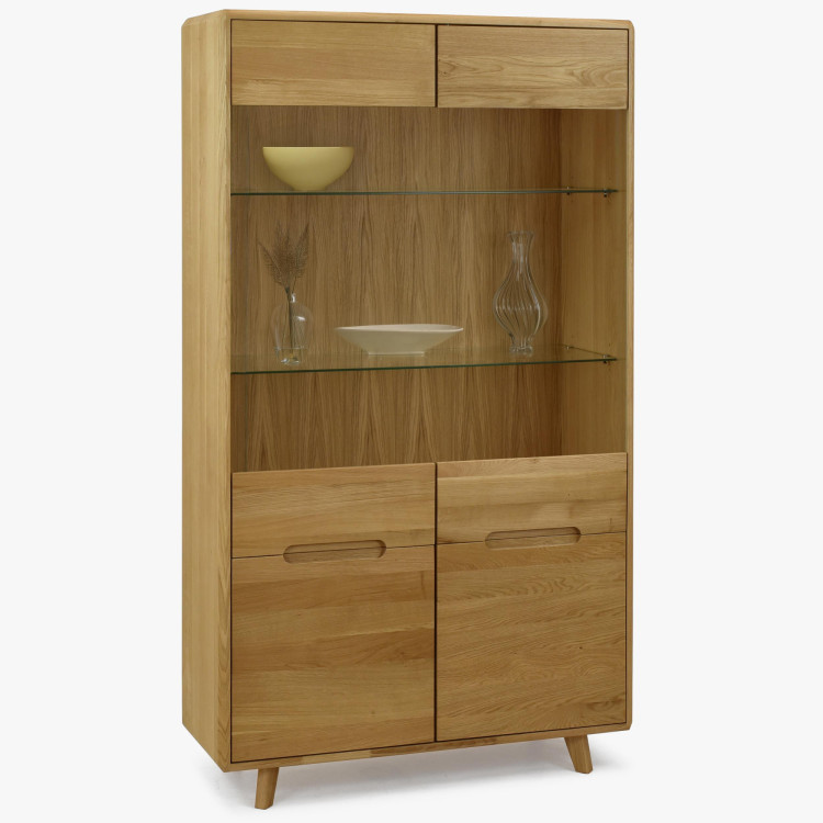 Kétajtós tölgyfa vitrin üveggel, Bratislava