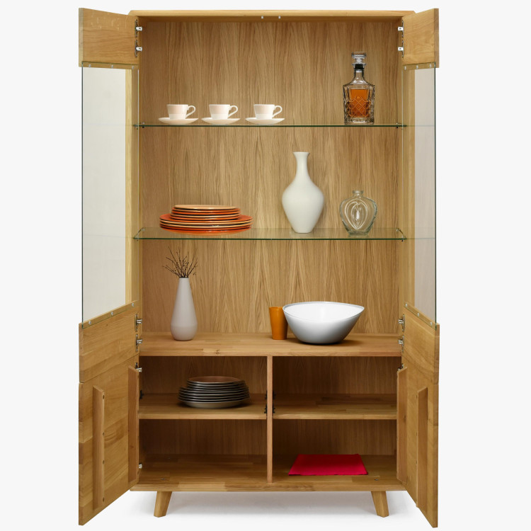 Kétajtós tölgyfa vitrin üveggel, Bratislava