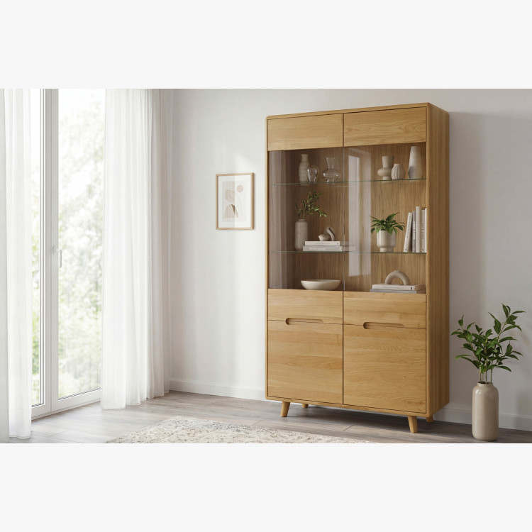 Kétajtós tölgyfa vitrin üveggel, Bratislava