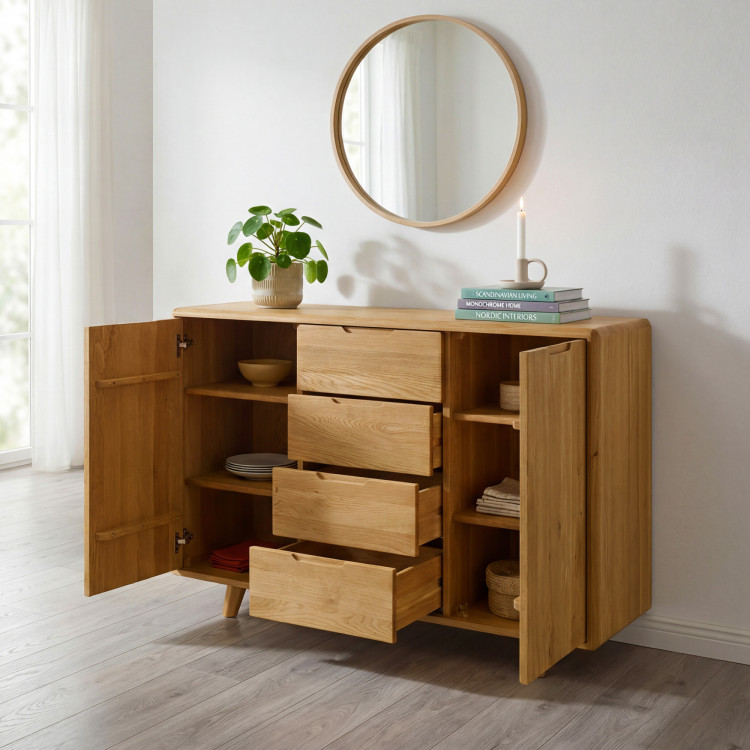 Fa komód fiókokkal és ajtókkal