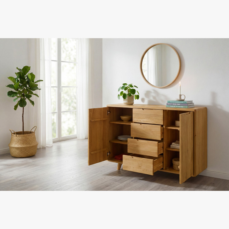 Fa komód fiókokkal és ajtókkal