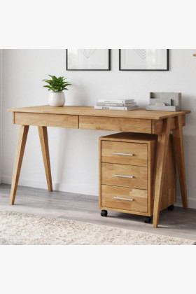 Tölgyfa pc asztal két fiókkal 2