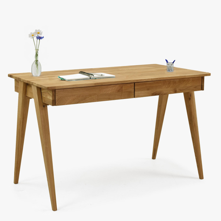 Tölgyfa pc asztal két fiókkal