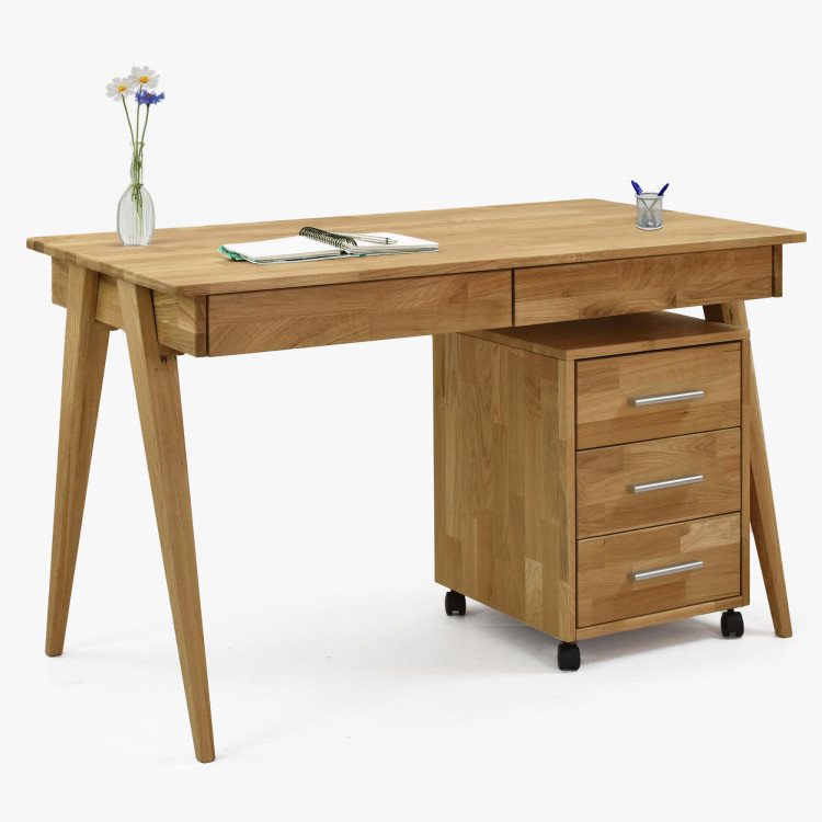 Tölgyfa pc asztal két fiókkal
