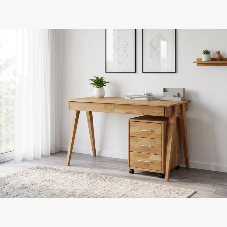 Tölgyfa pc asztal két fiókkal