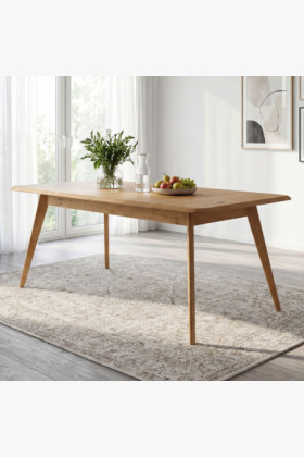 Tömör tölgyfa kihúzható asztal 160-200 cm, natúr színű