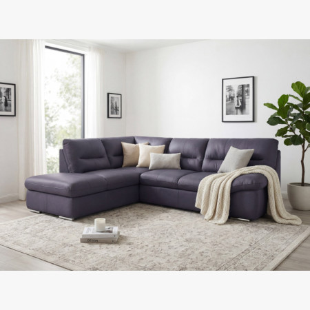 Sarok ülőgarnitúra - jobb oldali bőr NAVY, William sarok balra