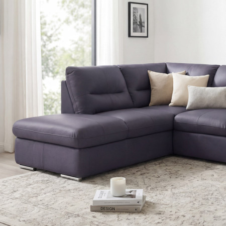 Sarok ülőgarnitúra - jobb oldali bőr NAVY, William sarok balra