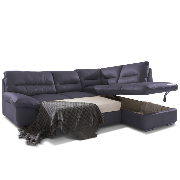 Sarok ülőgarnitúra - valódi bőr NAVY, William jobb sarok