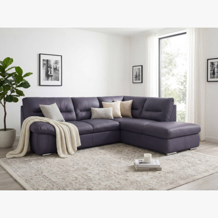 Sarok ülőgarnitúra - valódi bőr NAVY, William jobb sarok