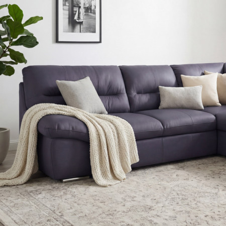 Sarok ülőgarnitúra - valódi bőr NAVY, William jobb sarok