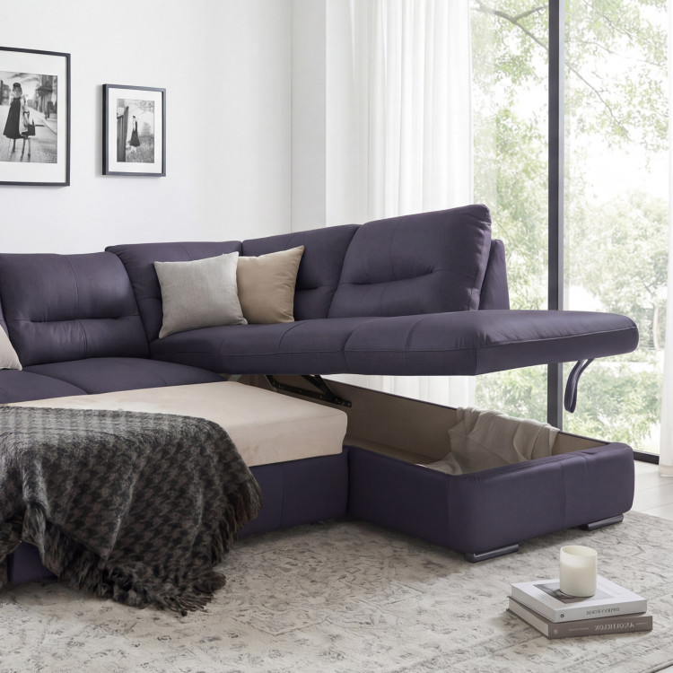 Sarok ülőgarnitúra - valódi bőr NAVY, William jobb sarok