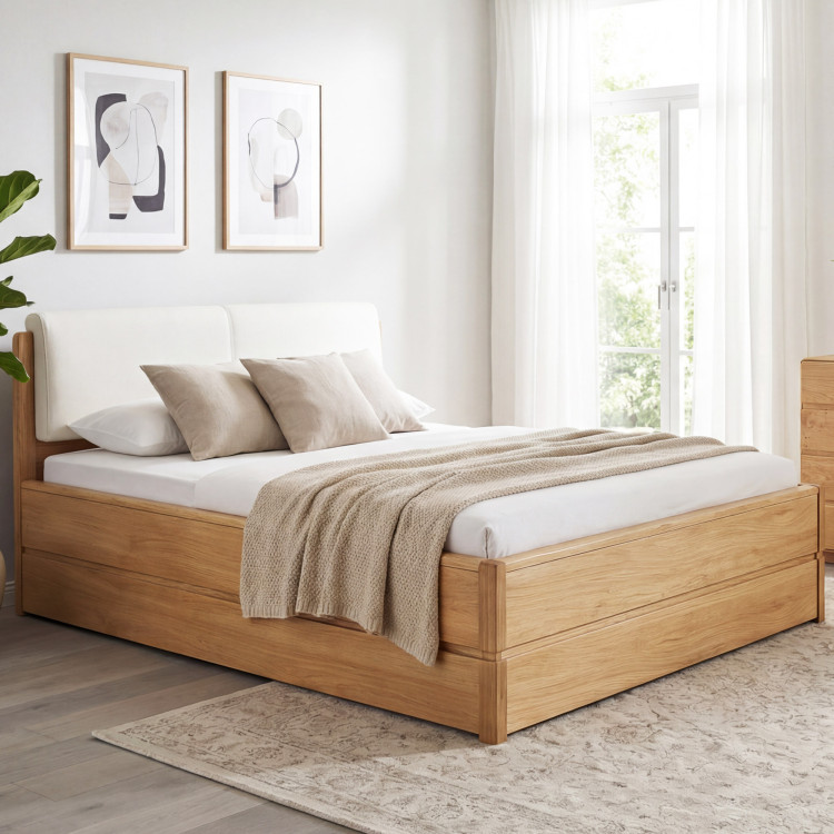 Franciaágy 180 cm tárolóval, Helsinki Olaj