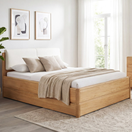 Franciaágy 180 cm tárolóval, Helsinki Olaj