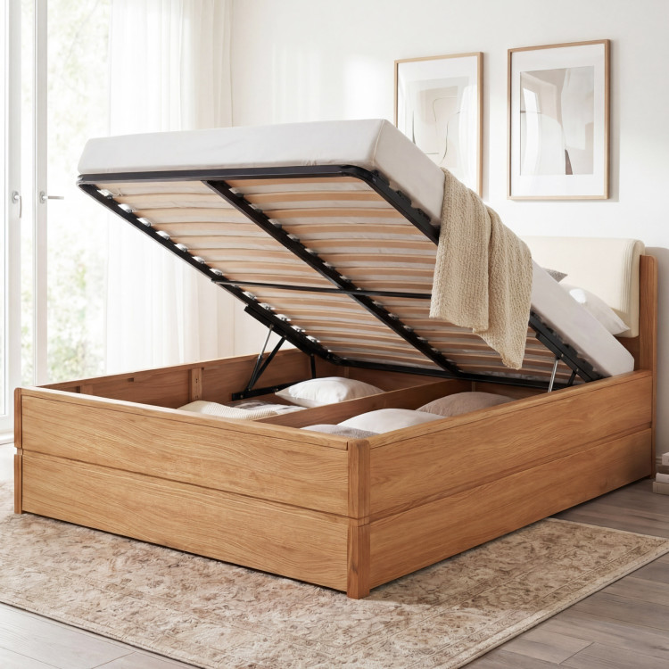 Franciaágy 180 cm tárolóval, Helsinki Olaj