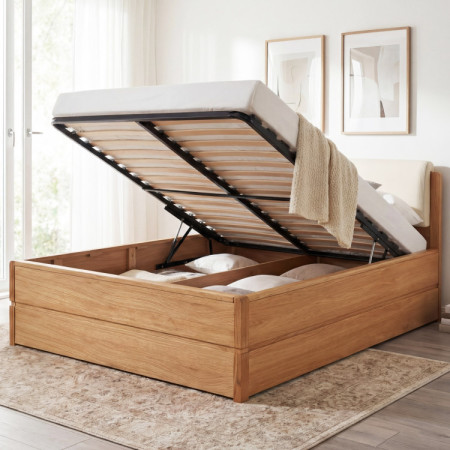 Franciaágy 180 cm tárolóval, Helsinki Olaj