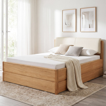 Franciaágy 180 cm tárolóval, Helsinki Olaj