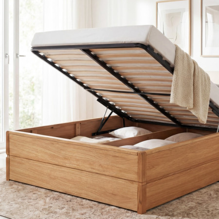 Franciaágy 180 cm tárolóval, Helsinki Olaj